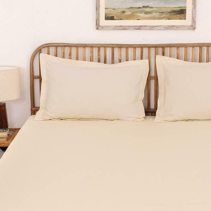 Dreamy Delight Bedsheet  |   Solid Bedsheets Bedsheets Ivory