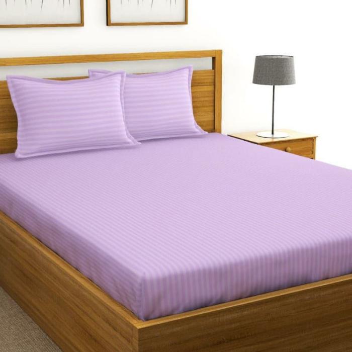 Duesa Striped Bedsheet  |   Solid Bedsheets Bedsheets Purple