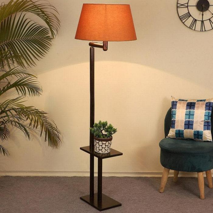 Eartha Enya Floor Lamp With Shelf  |   Floor Lamps Floor Lamps Floor Lamps