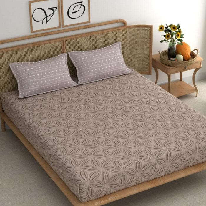 Eleni Floral Bedsheet  |   Geometric Bedsheets Bedsheets Brown