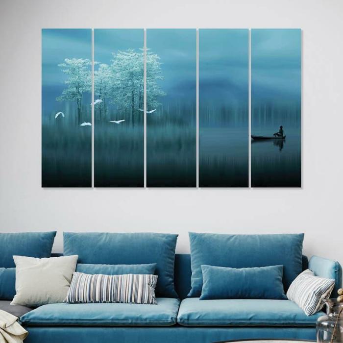 Elysian Wall Art – Set Of Five  |   Wall Art & Paintings Wall Art & Paintings Blue, White