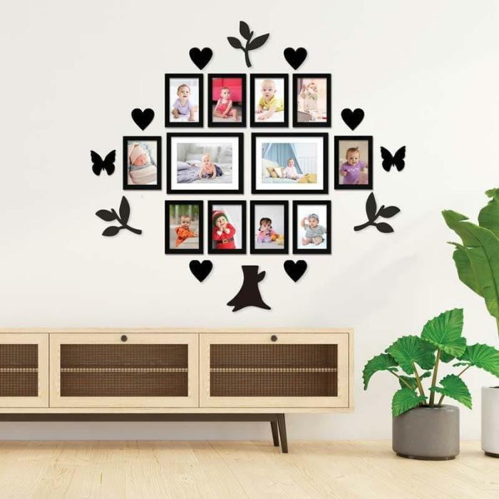 Enchanted Tree Photo Frame Collage – Set Of Twelve  |   Photo-Frames Photo-Frames Black