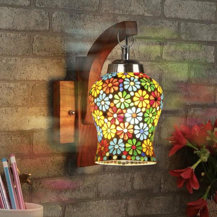 Ervo Forma Floral Mosaic Wall Lamp  |   Wall Lamps Lamps & Lighting Multicolor