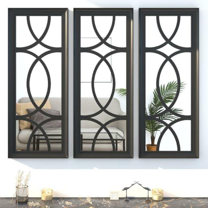 Escot Decorative Wall Accent – Set Of Three  |   Wall Accents Wall Accents Black