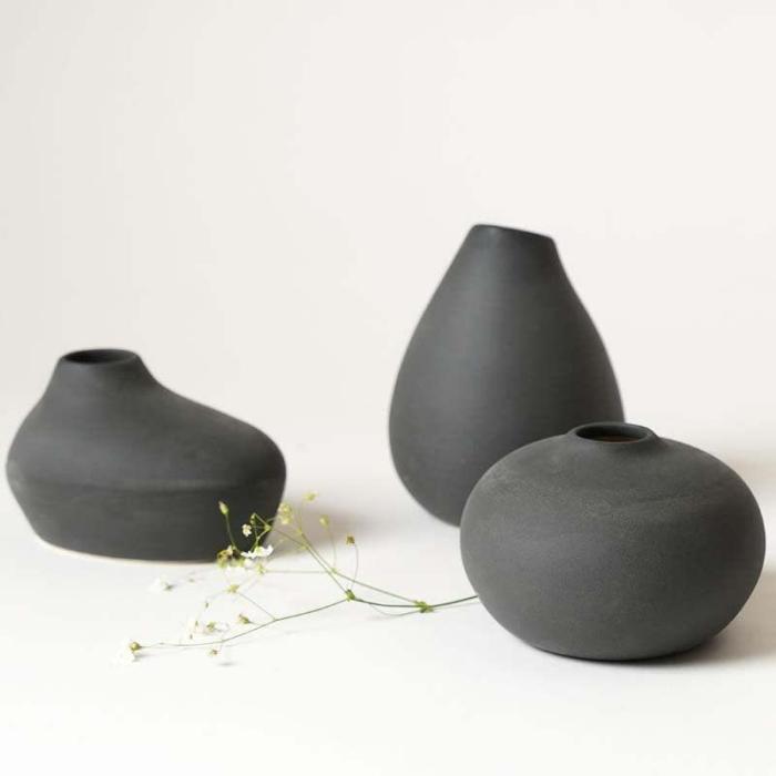 Esoteric Vases – Set Of Three  |   Vases Showpieces, Vases & Accent Bowls Black