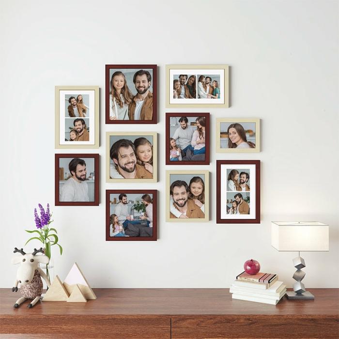 Estelle Photo Frame – Set Of Ten  |   Photo-Frames Photo-Frames Ivory, Brown