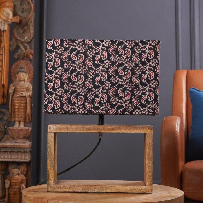 Ethnic Serenade Cuboid Table Lamp  |   Table Lamps Lamps & Lighting Blue, Brown