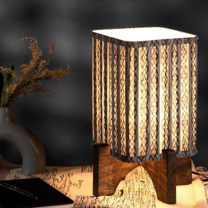 Ethnix Pleated Table Lamp  |   Table Lamps Lamps & Lighting Grey, White