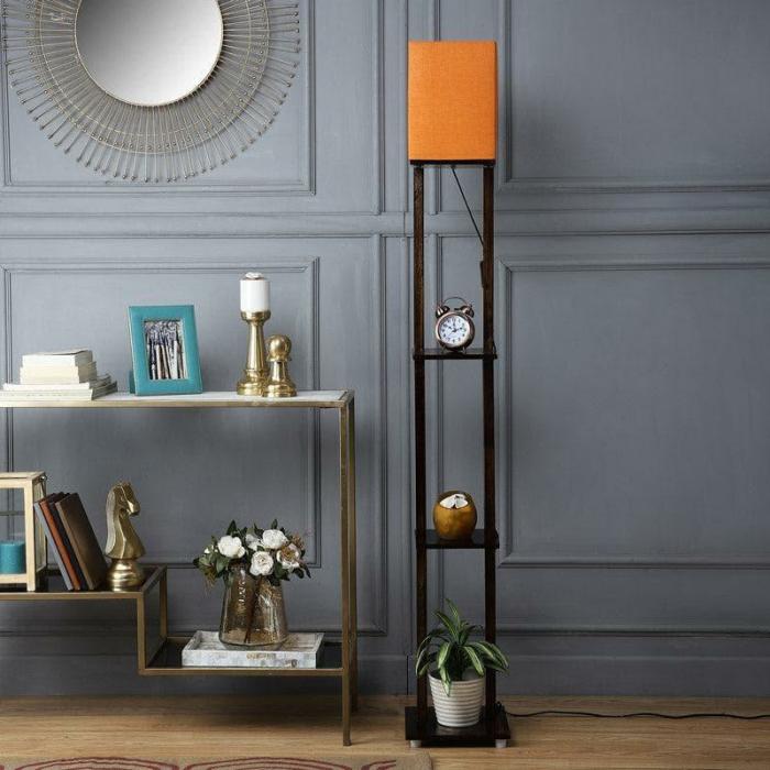 Evano Gleam Floor Lamp With Shelf  |   Floor Lamps Floor Lamps Floor Lamps