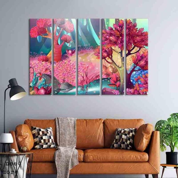 Fairyland Wall Art – Set Of Five  |   Wall Art & Paintings Wall Art & Paintings Pink, Blue