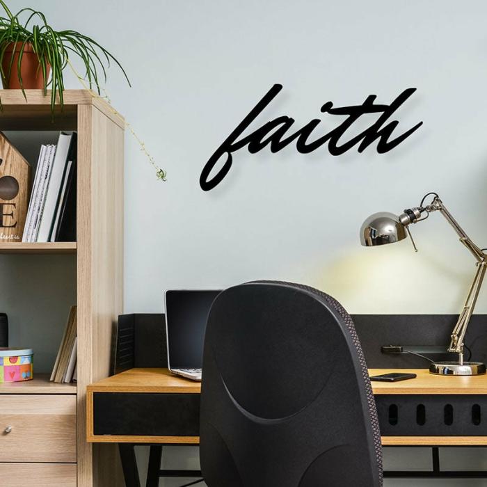 Faith Typography Wall Art  |   Wall Accents Wall Accents Black