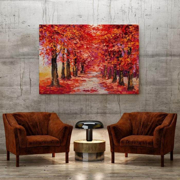 Fall Verdure Wall Painting  |   Wall Art & Paintings Wall Art & Paintings Red, Pink