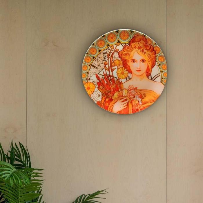 Fantasy By Mucha Decorative Plate  |   Wall Plates Wall Decor Multicolor