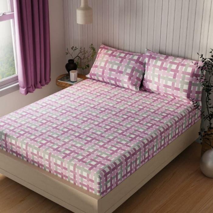 Farzeda Checkered Bedsheet  |   Geometric Bedsheets Bedsheets Geometric Bedsheets