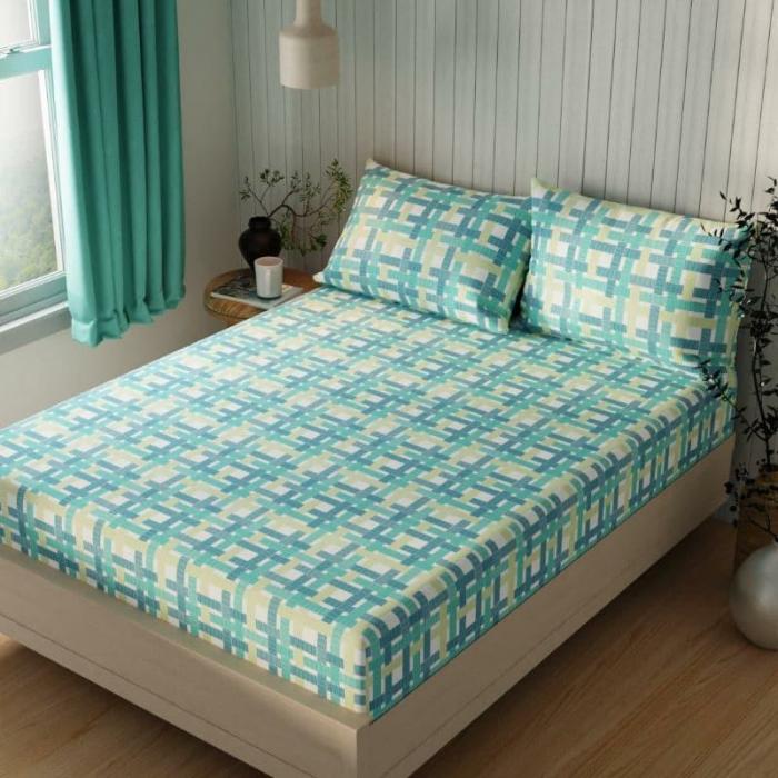 Farzeda Checkered Bedsheet  |   Geometric Bedsheets Bedsheets Geometric Bedsheets