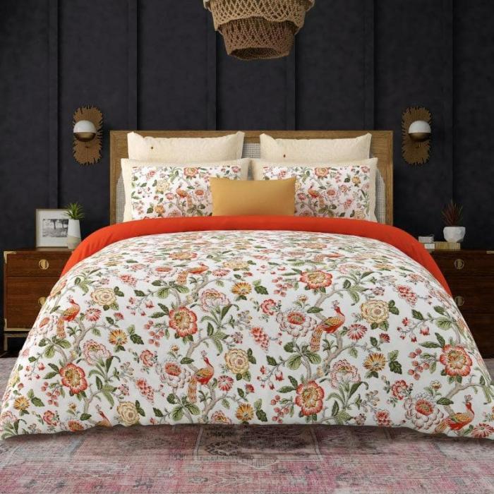 Feathered Petals Bedsheet  |   Floral Bedsheets Bedsheets Floral Bedsheets