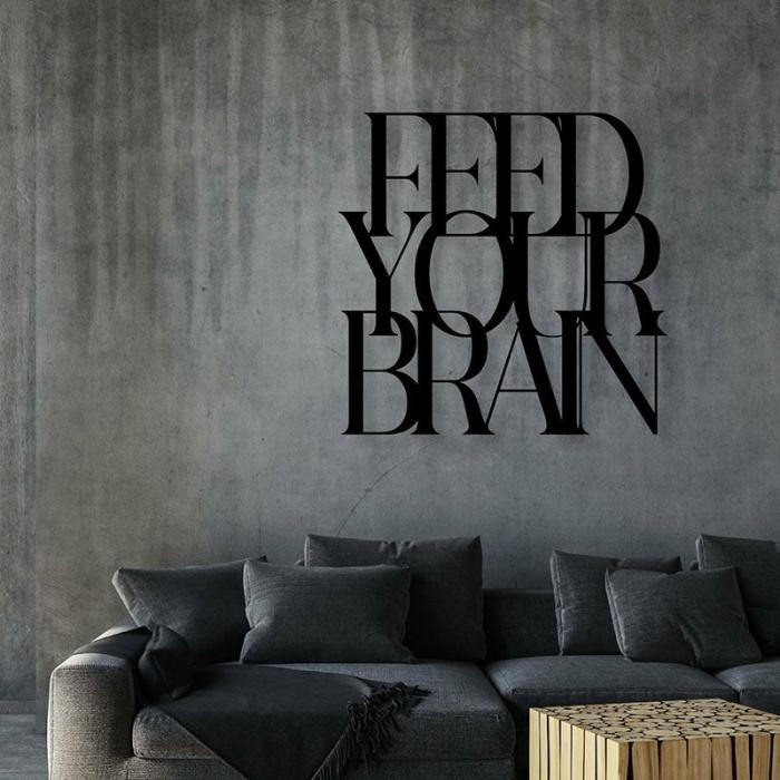 Feed Your Bran Typography Wall Art  |   Wall Accents Wall Accents Black