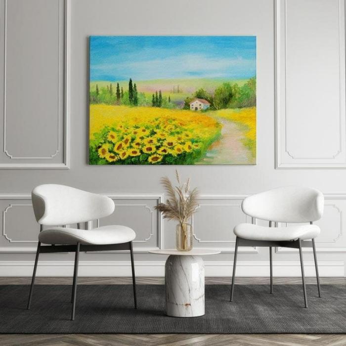 Field Of Sunflowers Painting  |   Wall Art & Paintings Wall Art & Paintings Wall Art & Paintings