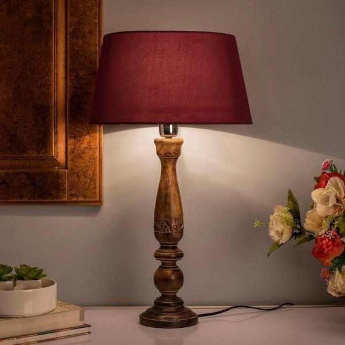 Floral Carved Table Lamp  |   Table Lamps Lamps & Lighting Black, Red