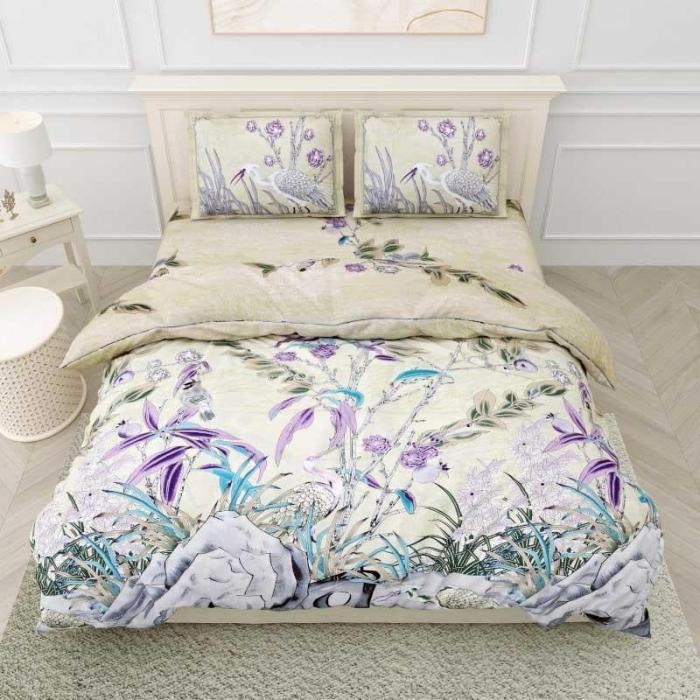 Floral Fusion Bedsheet  |   Floral Bedsheets Bedsheets Blue, Purple