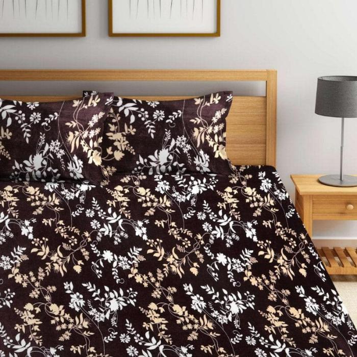 Floral Mirage Warm Bedsheet  |   Floral Bedsheets Bedsheets Brown, White