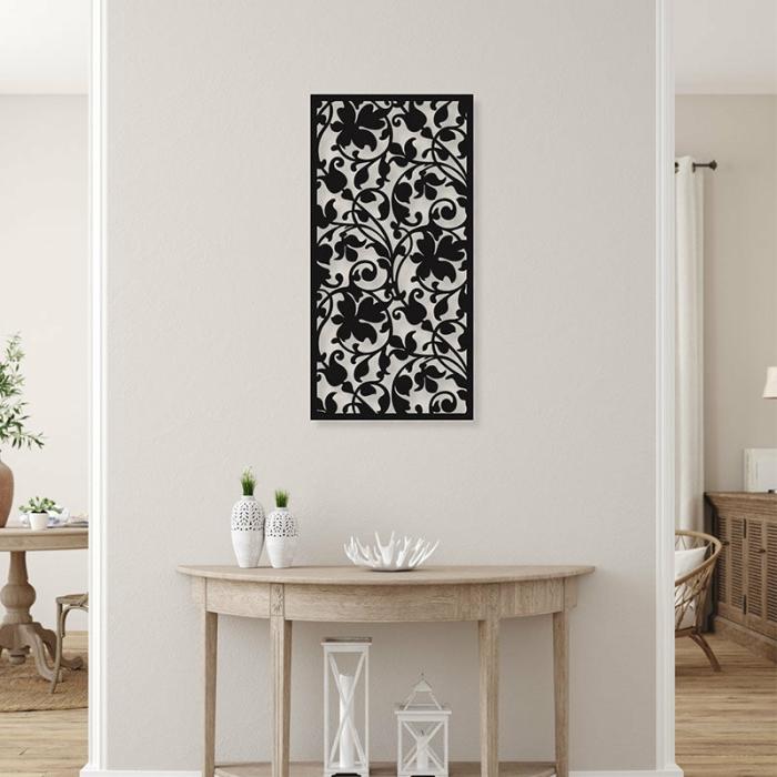 Floral Spread Panel Wall Art  |   Wall Accents Wall Accents Black