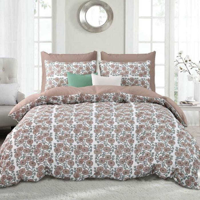 Floral Twist Bedsheet  |   Floral Bedsheets Bedsheets Brown