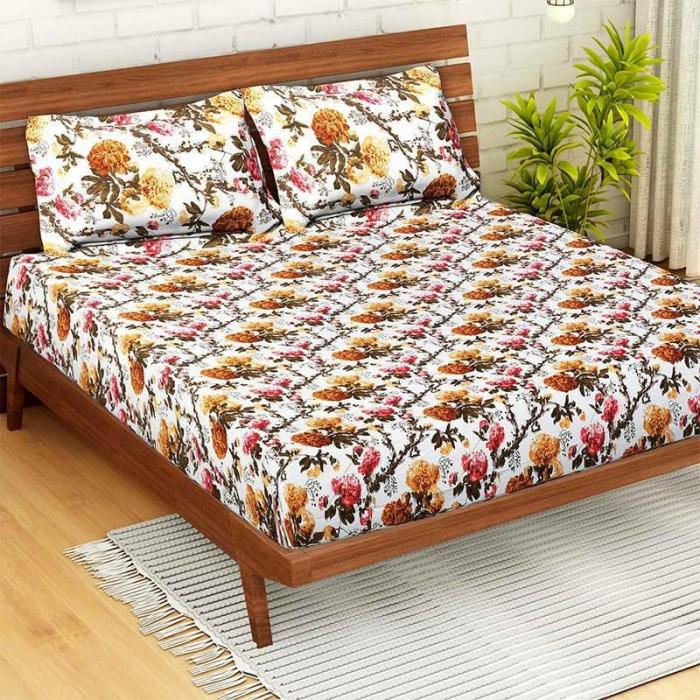 Flowery Fields Bedsheet  |   Floral Bedsheets Bedsheets Floral Bedsheets