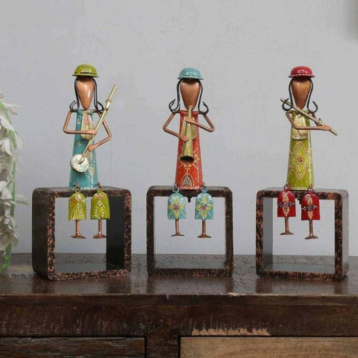 Folk Melodic Gather Showpiece – Set Of Three  |   Showpieces Showpieces Multicolor