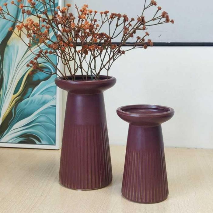 Funky Form Vase – Set Of Two  |   Vases Showpieces, Vases & Accent Bowls Brown