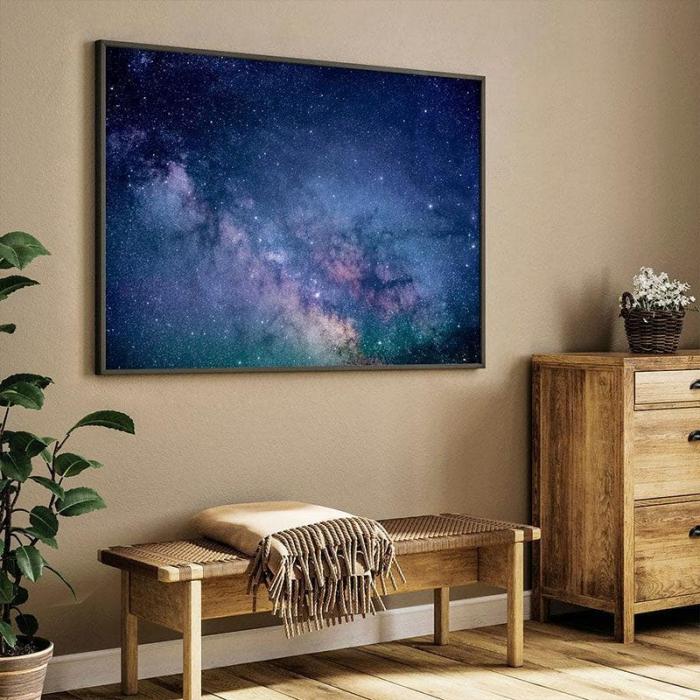 Galaxy & Stars At Night Wall Painting  |   Wall Art & Paintings Wall Art & Paintings Blue, Black