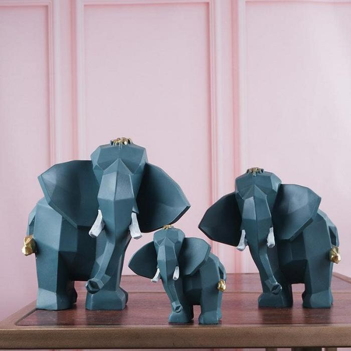 Geometro Ellie Showpiece – Set Of Three  |   Showpieces Showpieces Blue