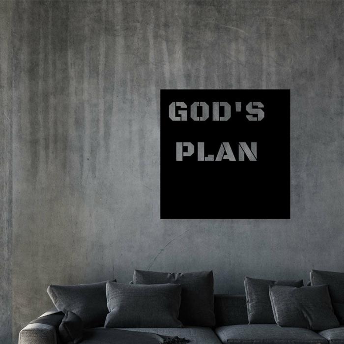 God’s Plan Typography Wall Art  |   Wall Accents Wall Accents Black