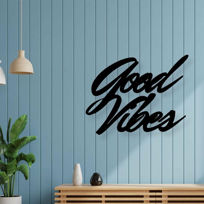 Good Vibes Typography Wall Art  |   Wall Accents Wall Accents Black