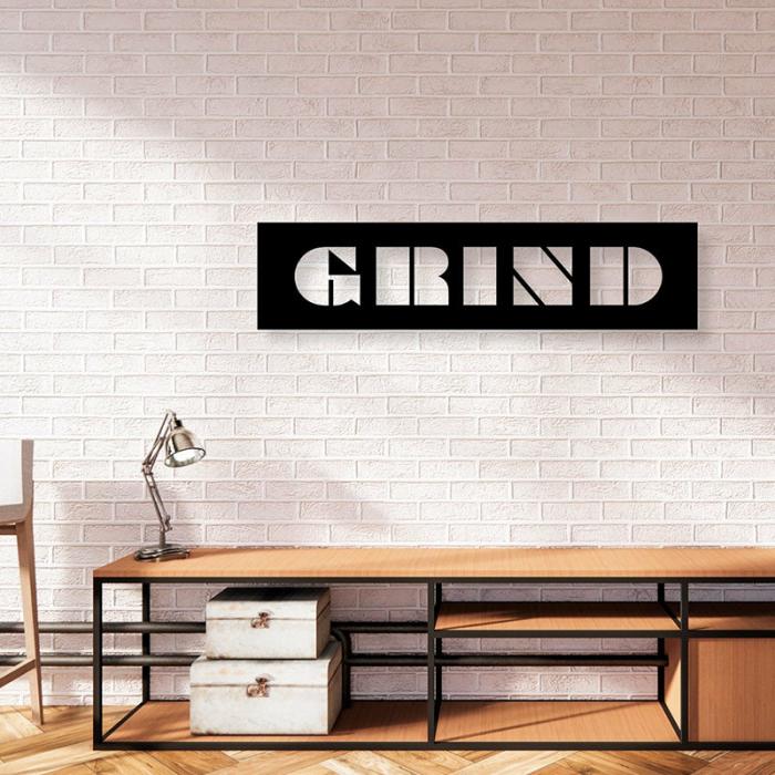 Grind Typography Wall Art  |   Wall Accents Wall Accents Black