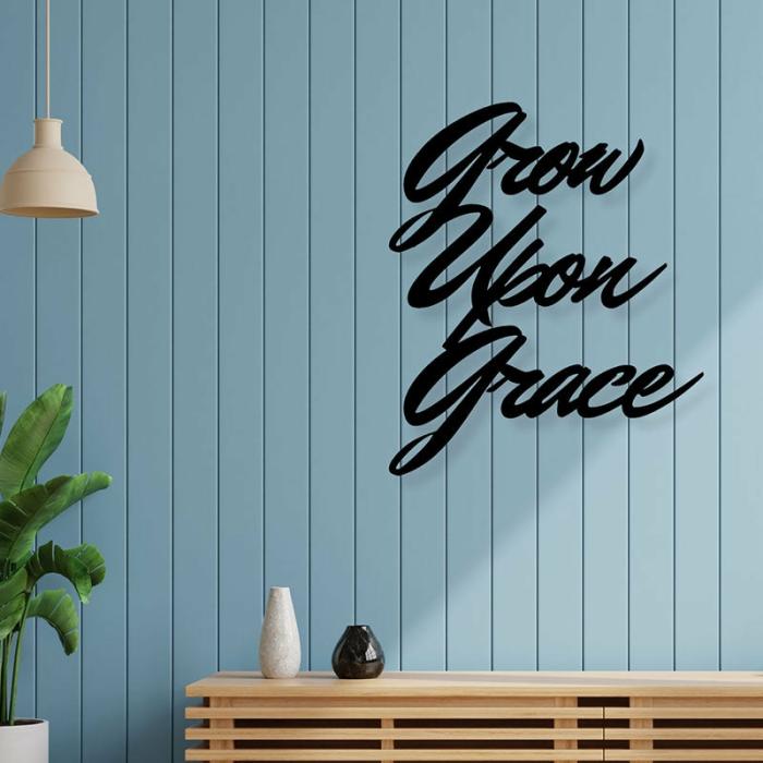 Grow Grace Typography Wall Art  |   Wall Accents Wall Accents Black