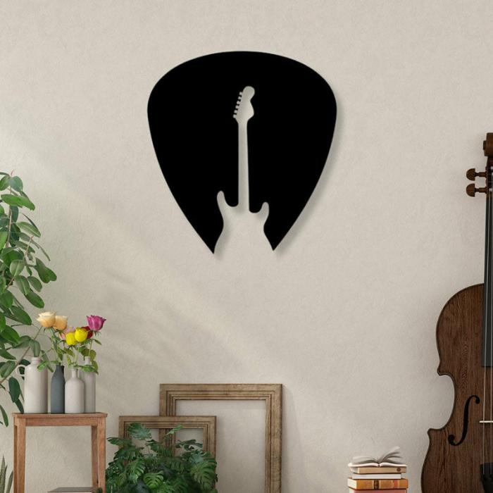 Guitar And Plectrum Wall Art  |   Wall Accents Wall Accents Black