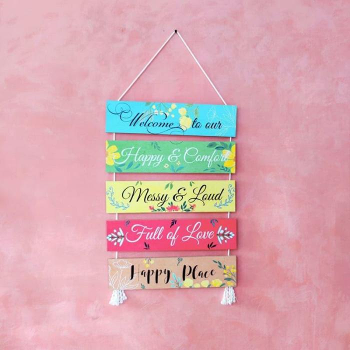 Happy Abode Wall Hanging  |   Wall Accents Wall Accents Multicolor