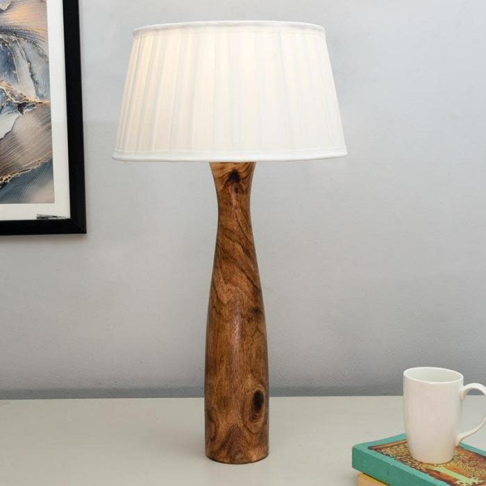 Harmony Glimpse Table Lamp With Pleated Shade  |   Table Lamps Lamps & Lighting Black, White