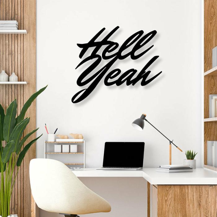 Hell Yeah Typography Wall Art  |   Wall Accents Wall Accents Black