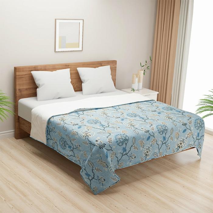 Hilda Floral Dohar  |   Dohars, Razai & Blankets Bedding Blue