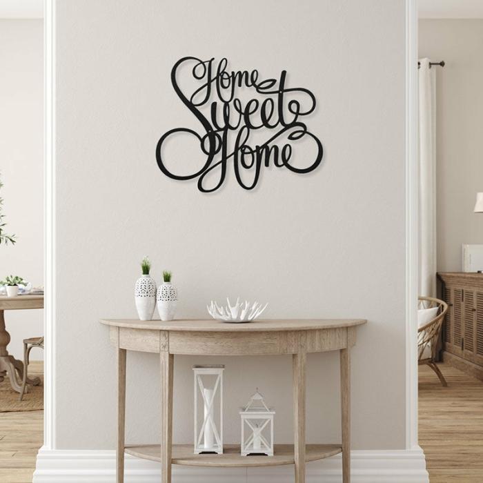 Home Sweet Home Typography Wall Art  |   Wall Accents Wall Accents Black