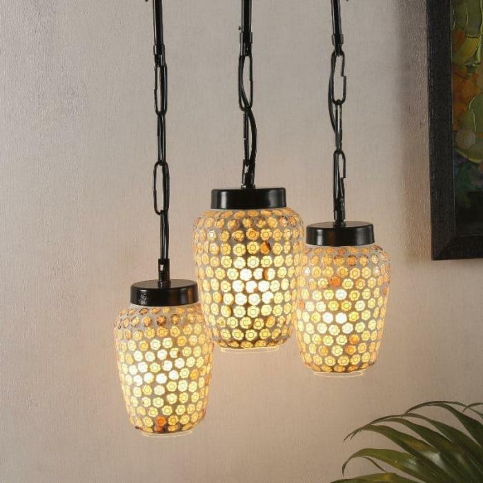 Honey Comb Gleam Cluster Ceiling Lamp  |   Ceiling Lamps Ceiling Lamps Beige