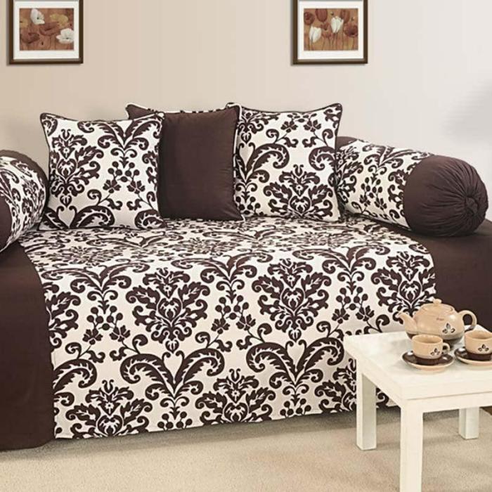 Imperial Touch Diwan Set  |   Diwan Sets Diwan Sets Brown, White