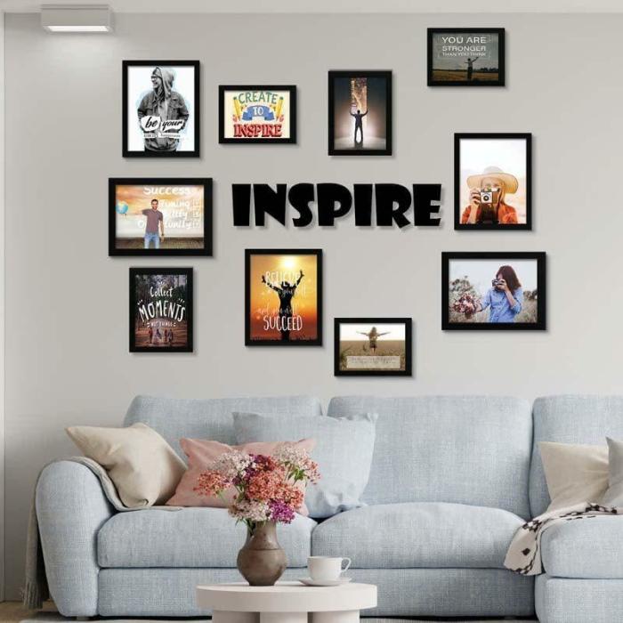 Inspire Photo Frame Collage – Set Of Ten  |   Photo-Frames Photo-Frames Black