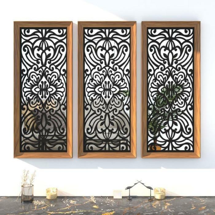 Issena Decorative Wall Accent – Set Of Three  |   Wall Accents Wall Accents Gold, Black