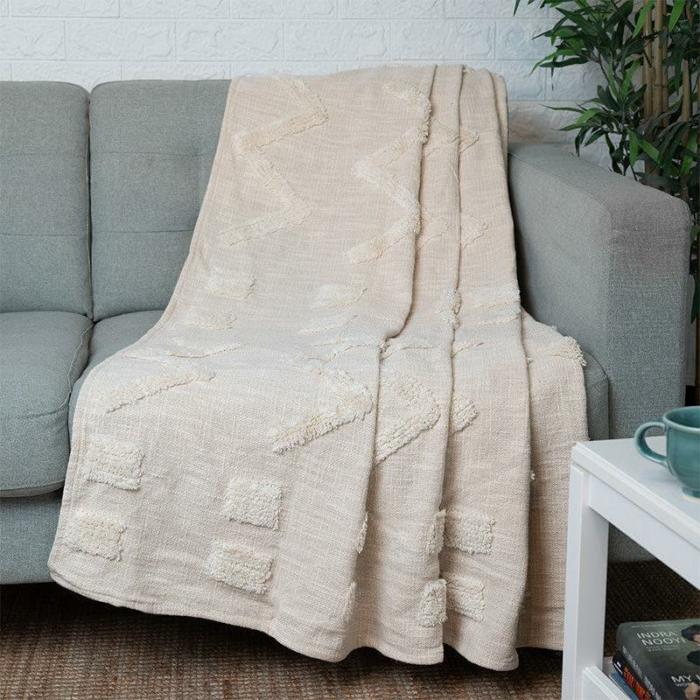 Izuma Tufted Throw  |   Throws Furnishings Beige