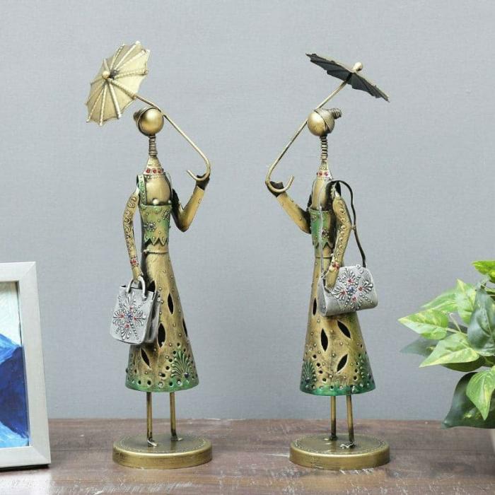 Jarga Tribal Couple Showpiece – Set Of Two  |   Showpieces Showpieces Multicolor