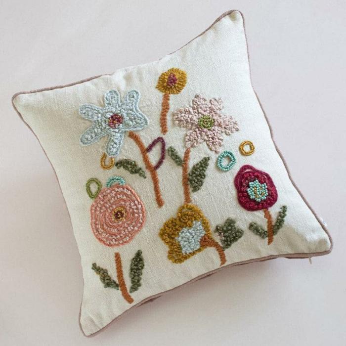 Jemima Embroidered Cushion Cover  |   Embroidered Cushions Cushion Covers Embroidered Cushions