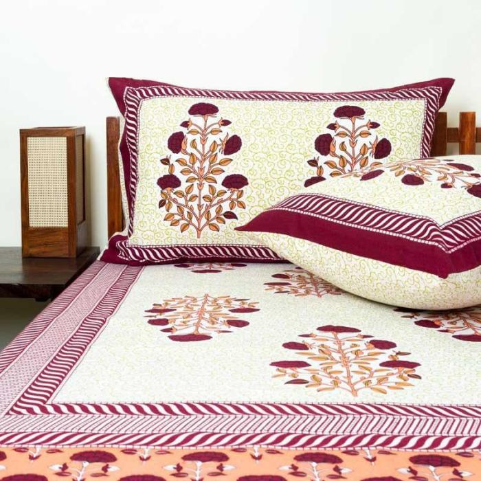 Jigisha Ethnic Printed Bedsheet  |   Floral Bedsheets Bedsheets Floral Bedsheets